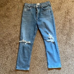 Agolde Riley straight distressed jean